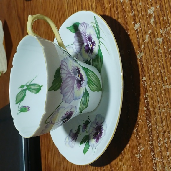 1950's antique pansy Shelley cup and saucer. - Picture 2 of 6